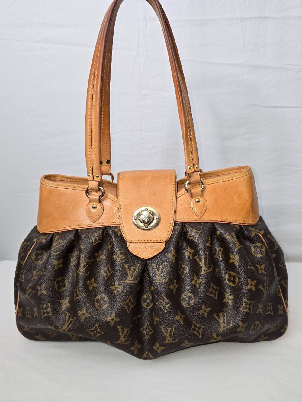 Authentic Louis Vuitton Monogram Boetie Shoulder Bag MM Brown Canvas